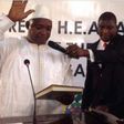 Adama Barrow being sworn-in as The Gambia president in Dakar, Senegal