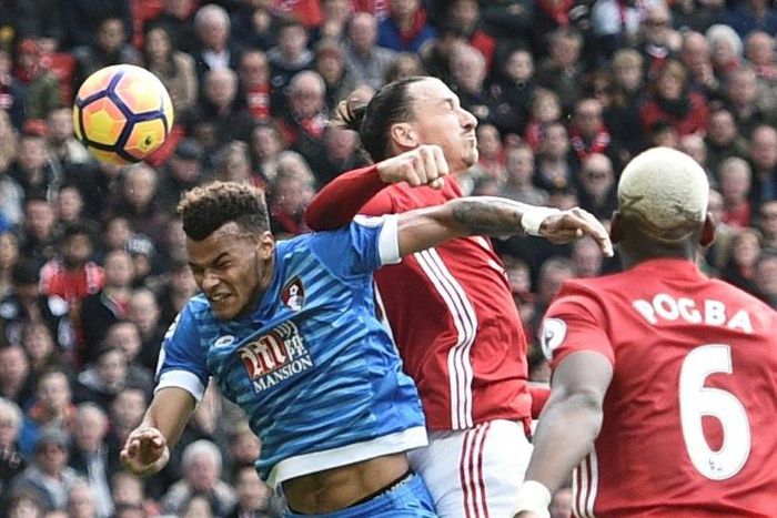 Mings (L) was suspended by the FA on Wednesday for standing on the head of the veteran forward Ibrahimovic (R) who then retaliated with an elbow (pictured)