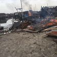 Burnt and demolished houses at Otodo Gbame