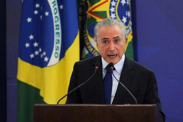 Brazilian President Michel Temer, pictured on February 8, 2017, and some of his closest allies in government and Congress have been named in plea bargain testimony by defendants in the corruption scandal