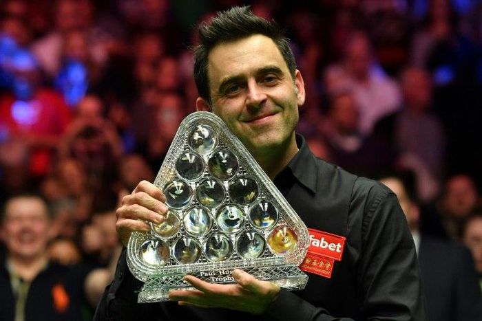 England's Ronnie O'Sullivan poses with the trophy after winning the Masters in London in January 2017