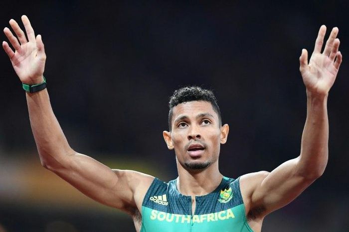 South Africa's Wayde Van Niekerk celebrates after winning the final of the men's 400m at the 2017 IAAF World Championships in London on August 8, 2017