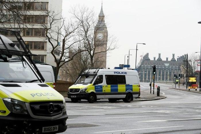 Police block access to Westminster Bridge and the Houses of Parliament in London, on March 23, 2017