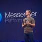 Mark Zuckerberg during the launch of the Messenger Platform used to build Messenger bots.