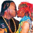 Charly Boy and Denrele kissing