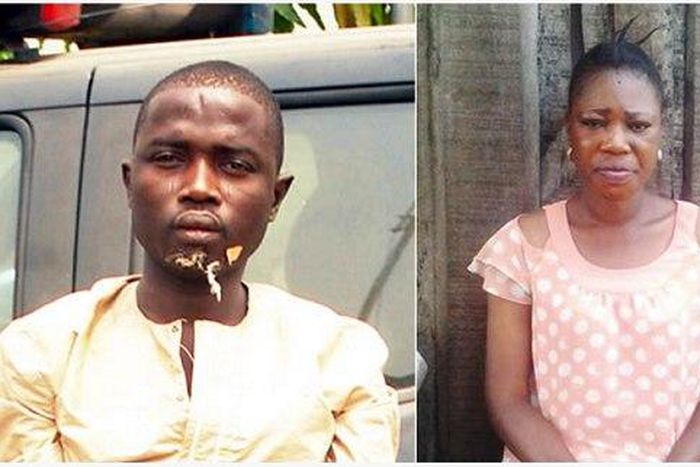 The wife killer, Shakiru Bello and the victim, Sherifat
