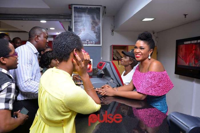 Omoni Oboli selling tickets during the Nolly Thursday edition of "Wives on Strike"