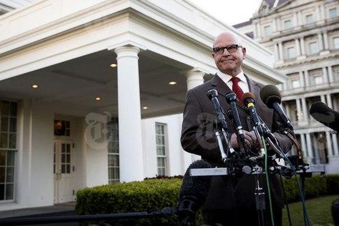 Gen. H.R. McMaster, the national security adviser, talks to reporters at the White House in Washington, May 15, 2017. President Donald Trump revealed highly classified intelligence about an Islamic State plot, according to officials, in a meeting with ...