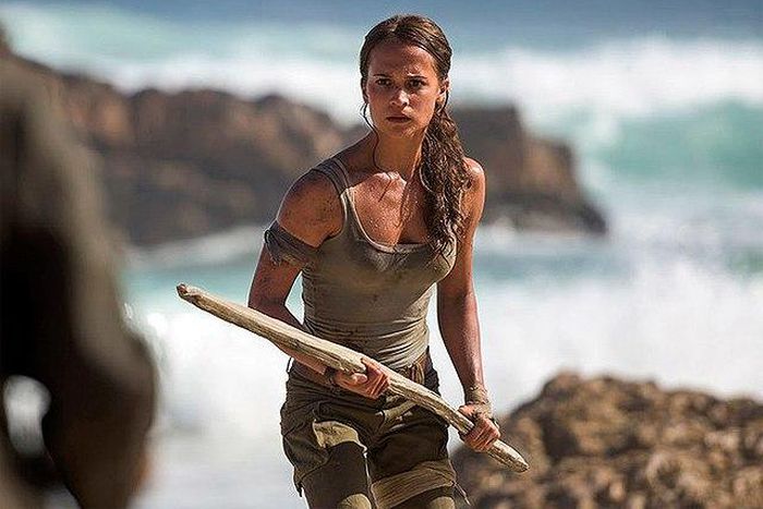 Alicia Vikander as Lara Croft.