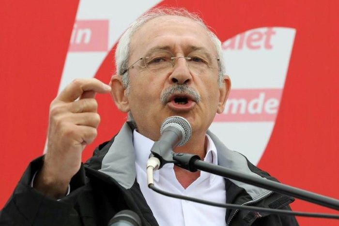 Republican People's Party (CHP) leader Kemal Kilicdaroglu addressing lawmakers Tuesday in a speech during his protest walk to Istanbul from Ankara