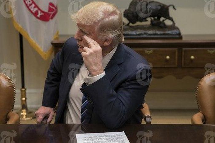 President Donald Trump during a meeting at the White House in Washington, March 13, 2017. President Trump paid $38 million in federal income taxes on reported income of $150 million in 2005, an effective tax rate of 25 percent, the White House said on ...