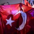 A protester waves a Turkish national flag during a demonstration in front of the Netherlands consulate in Istanbul on March 12, 2017