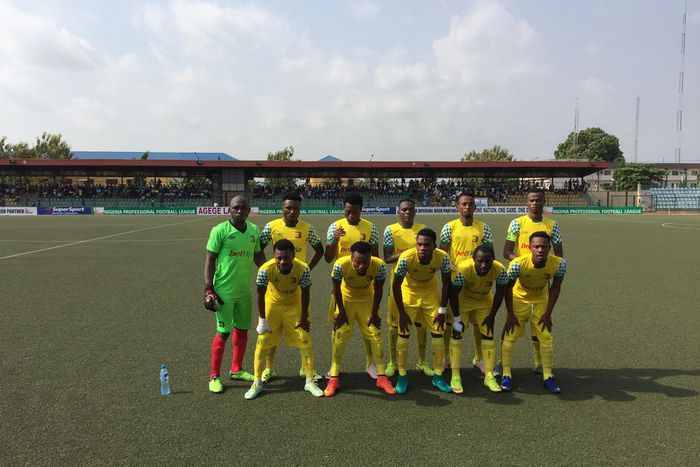 Remo Stars team photo before their NPFL game against MFM FC on Sunday, March 5 at the Agege Township stadium