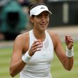 Spain's Garbine Muguruza shows her emotions after defeating Venus Williams during their women's singles final at the 2017 Wimbledon Championships in Wimbledon, southwest London, on July 15, 2017