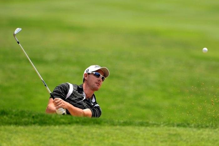 New Zealand's Gareth Paddison hits a shot during a tournament on South Korea's resort island of Jeju