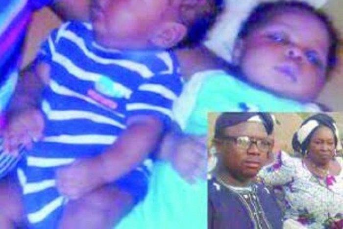 The late twins, Joseph and Philomena (Shedrack and Mercy inset)