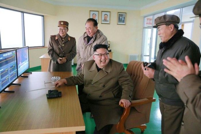 North Korean leader Kim Jong-Un hailed the test of a newly developed high-thrust engine as a "new birth" for the nation's rocket industry.