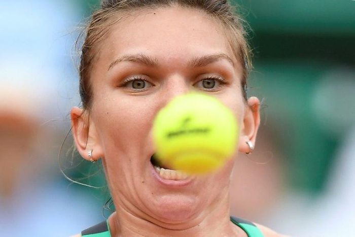 Romania's Simona Halep in action at the 2017 French Open