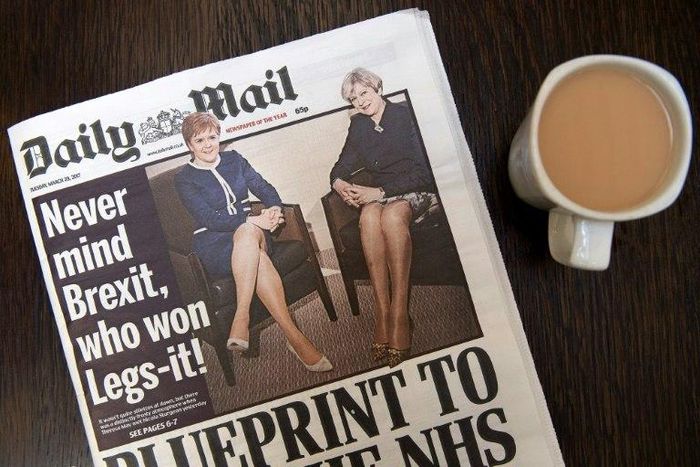 The Daily Mail's coverage of talks between British Prime Minister Theresa May (right) and Scotland's First Minister Nicola Sturgeon sparked a swift backlash