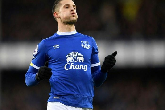 Everton's Belgian striker Kevin Mirallas, pictured in January 2017, was origianlly signed from Greek side Olympiakos in August 2012
