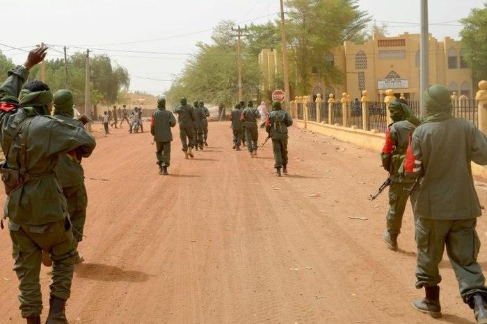Malian soldiers patrol the northern city of Gao in February 2017
