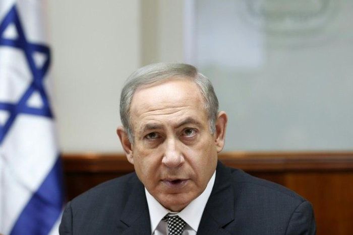 Israeli Prime Minister Benjamin Netanyahu attends the weekly cabinet meeting at his office in Jerusalem on January 15, 2017