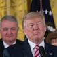 US President Donald Trump announces the Air Traffic Control Reform Initiative in the East Room at the White House in Washington, DC