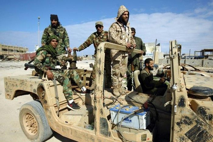 Clashes erupted in south Libya after the self-proclaimed Libyan National Army (pictured), loyal to eastern authorities, battled to seize the Tamenhant air base from militias backing the GNA