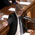Czech Finance Minister Andrej Babis gives a speech during an extraordinary session of parliament on Wednesday. He is at the centre of a political crisis over leaked conversations and his business dealings