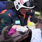 A baby boy was found alive on Tuesday and reunited with his mother