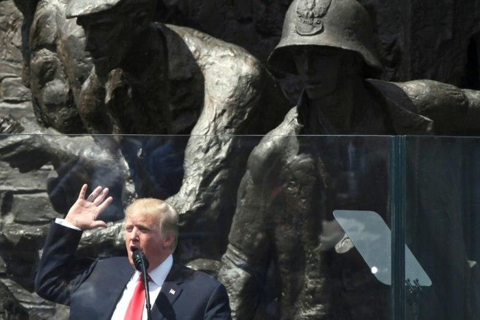 US President Donald Trump warned that the future of the West was at stake, in a keynote speech in Warsaw