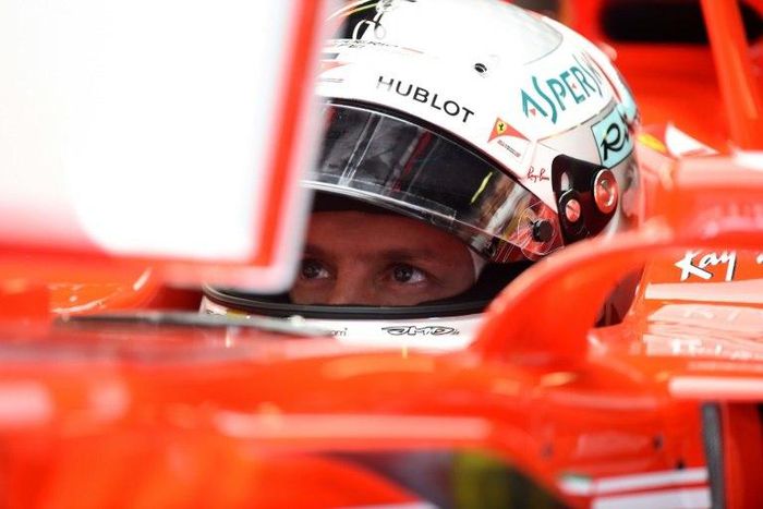Ferrari's German driver Sebastian Vettel on May 12, 2017 in Montmelo on the outskirts of Barcelona