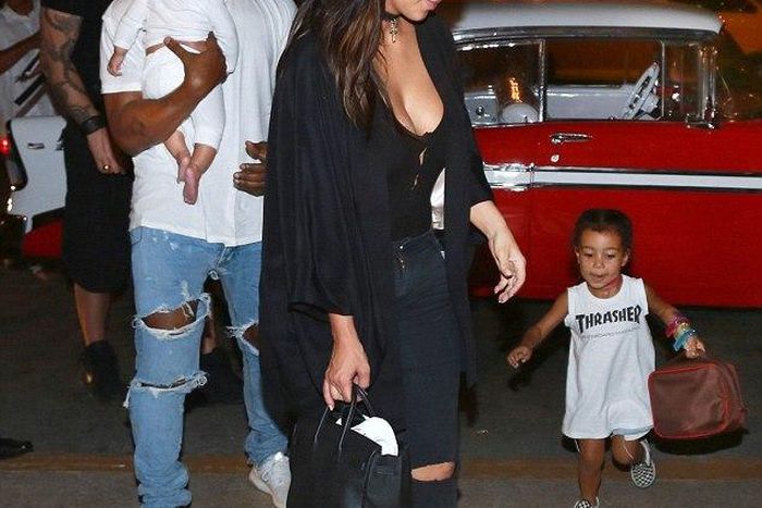 Kanye West, Saint West, Kim Kardashian and North West