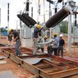 Workers on an electricity site