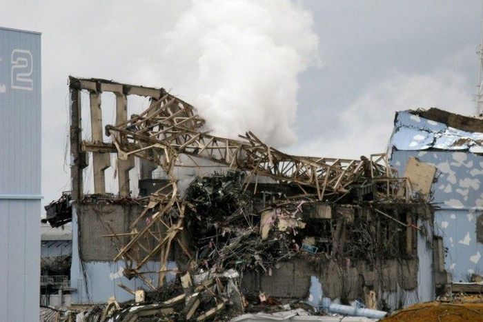The unit 3 reactor building at Fukushima after the 2011 disaster