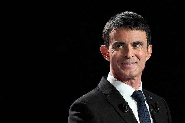 Former Prime Minister Manuel Valls takes part in the second televised debate between the candidates for the French left's presidential primaries