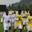 Super Eagles Team B players warm up before the game with Guinea in 2016 CHAN