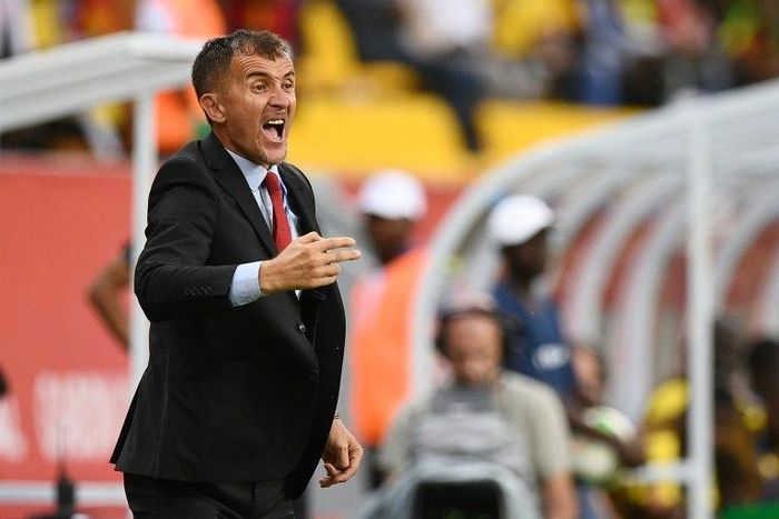 Uganda's Serbian coach Milutin Sredojevic reacts during the 2017 Africa Cup of Nations group D football match between Ghana and Uganda in Port-Gentil on January 17, 2017