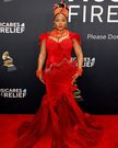 Yemi Alade dressed in African attire at the 2025 Grammys