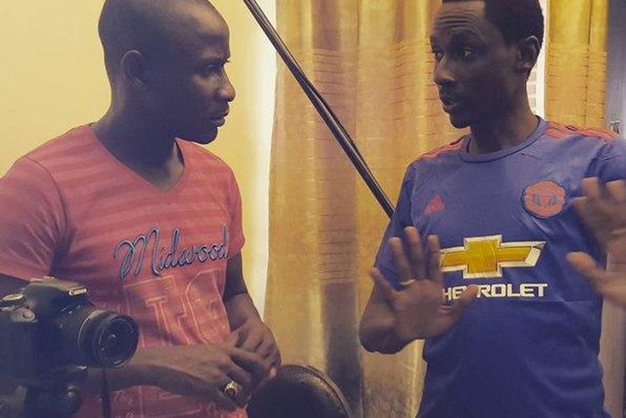 Yaseen Auwal and Murtala Balala on set of "Kasko"