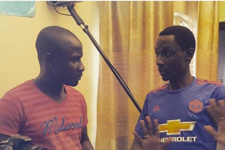 Yaseen Auwal and Murtala Balala on set of "Kasko"