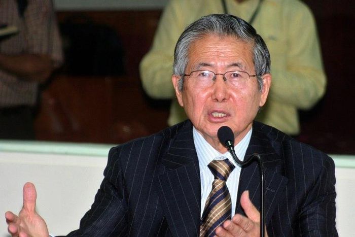 Peruvian former president Alberto Fujimori, pictured in 2007, was hospitalized over concerns he may be at risk of cerebral ischemia, a reduced blood supply to the brain