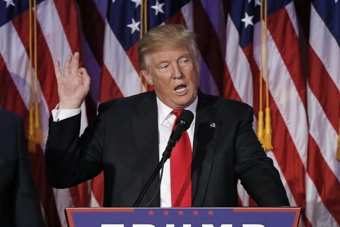U.S. President elect Donald Trump speaks at election night rally in Manhattan, New York, U.S., November 9, 2016.  REUTERS/Mike Segar