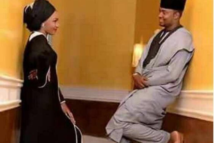 Alleged pre-wedding photo of Zahra Buhari and Mohammed Indimi