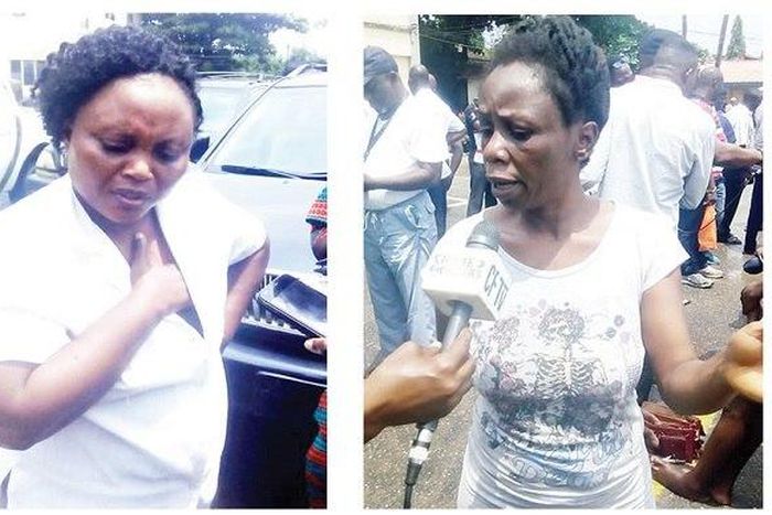 The kidnap suspects, Believe Enyolam and Agatha Aigbomiam