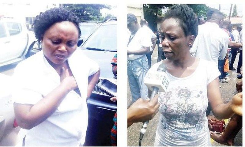 The kidnap suspects, Believe Enyolam and Agatha Aigbomiam