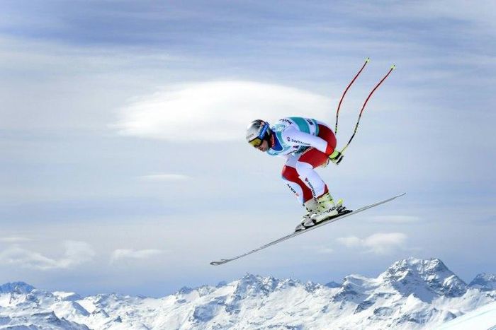 Switzerland's Beat Feuz, in action on March 15, 2016, was diagnosed with nerve trouble on the right side of his face at the University of Colorado hospital in Denver