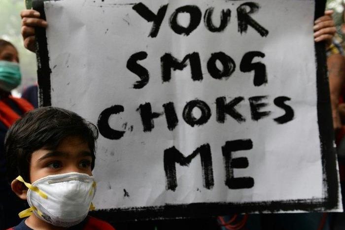 A rally urging immediate action to curb air pollution in New Delhi on November 6, 2016