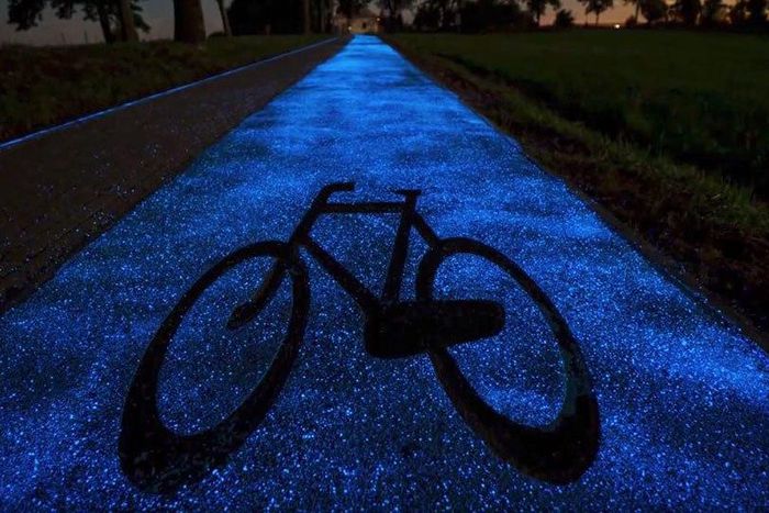 Solar powered bicycle lane