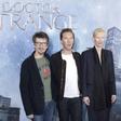 L-R: US Director Scott Derrickson, British actor Benedict Cumberbatch and British actress Tilda Swinton pose for the screening of Doctor Strange in Berlin, on October 26, 2016
